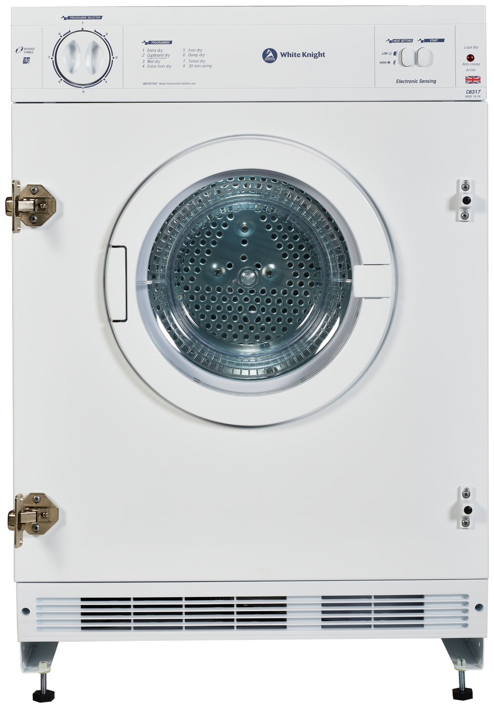 White Knight C8317WV Integrated Tumble Dryer - White