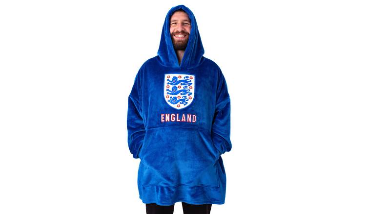 England Logo Adult Mens Blanket Hoodie - Blue