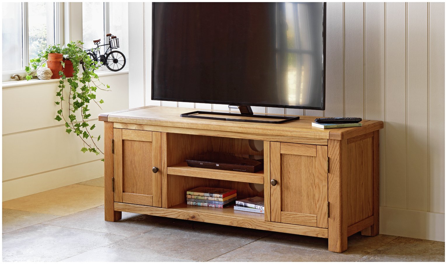 Argos Home Kent Large Solid Oak & Oak Veneer TV Bench Review