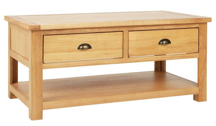 Buy Habitat Kent 2 Drawer Oak Oak Veneer Coffee Table Oak Coffee Tables Argos