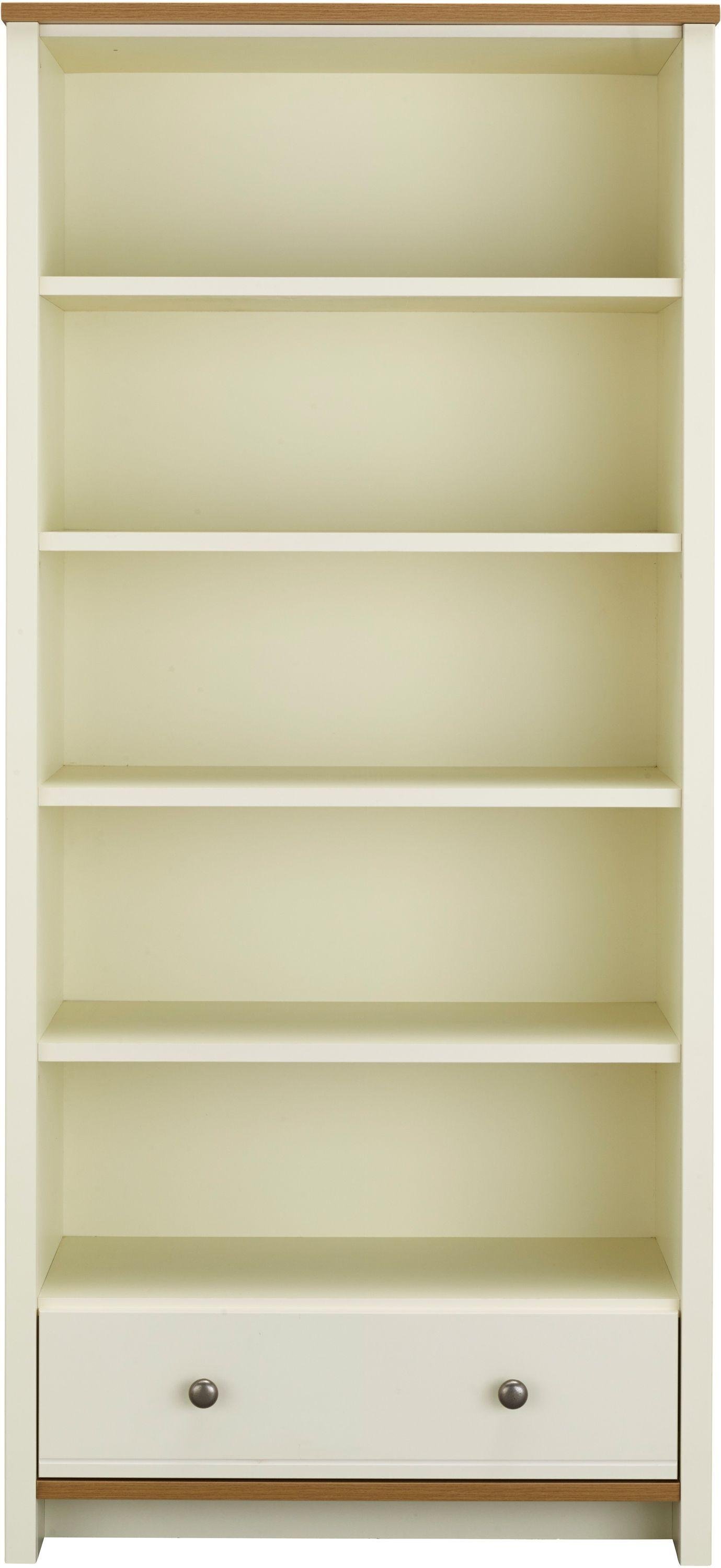 Malmo 5 Shelf 1 Drawer Bookcase - White