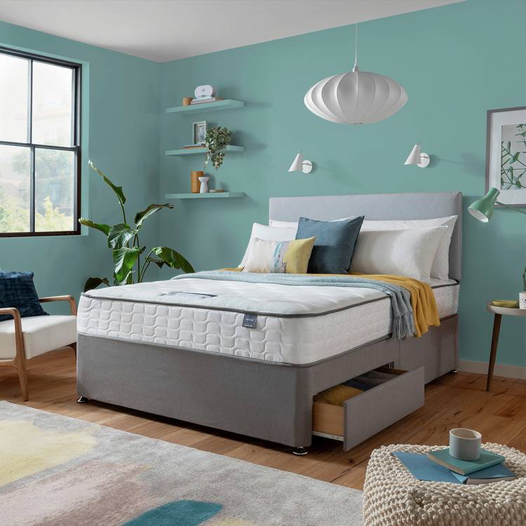 Silentnight Middleton Single 2 Drawer Divan Bed - Grey 0