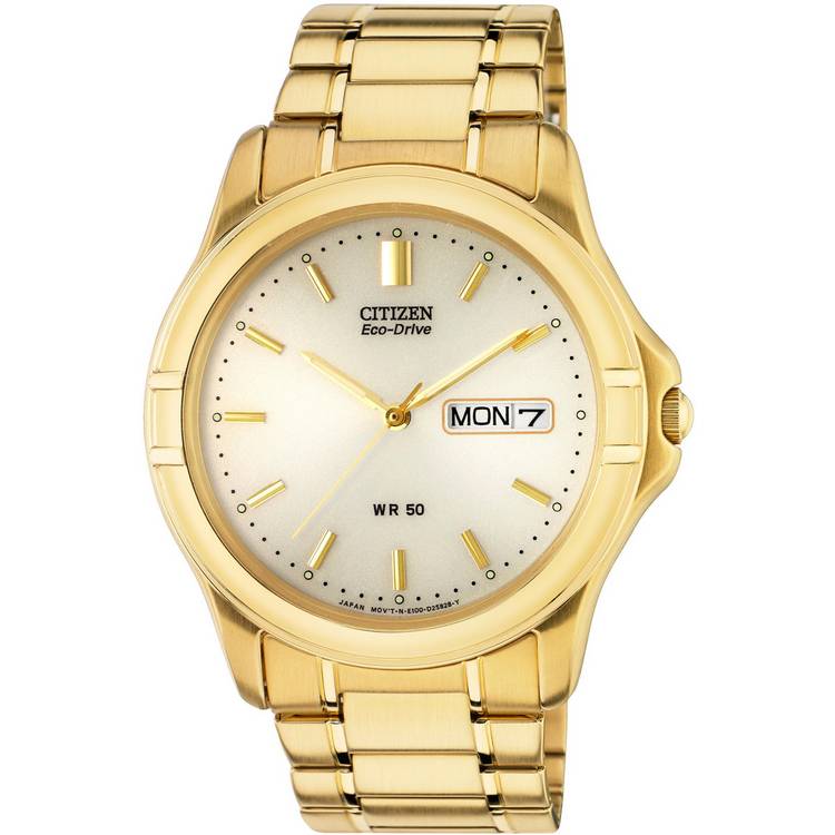 Citizen Eco-Drive Men's Gold Plated Bracelet Watch 0
