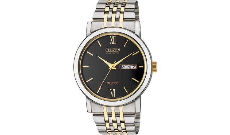 Buy Citizen Eco Drive Men s Two Tone Stainless Steel Watch Argos