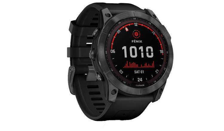 Buy Garmin Fenix 7X Silicone Strap Smart Watch Black Fitness