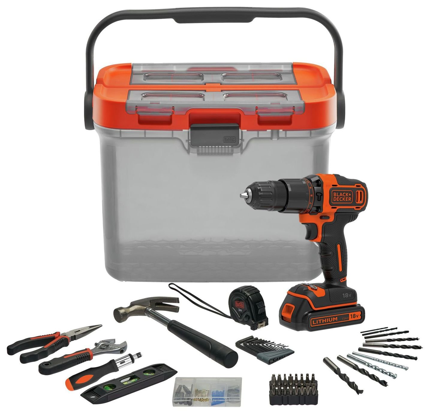 Black   Decker 63 Piece DIY and Drill Home Starter Kit