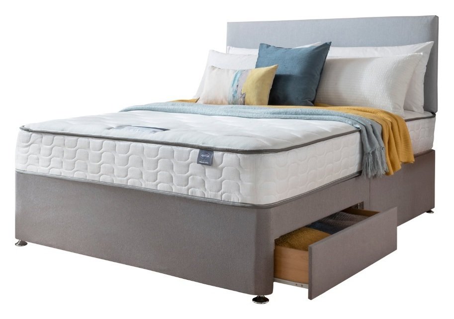 Silentnight Comfort Kingsize 2 Drawer Divan Bed - Grey
