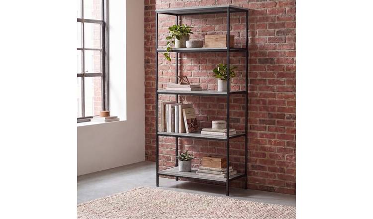 Vida Designs Brooklyn 5 Tier Bookcase - Grey