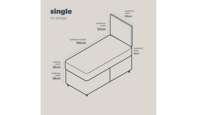 Silentnight Middleton Single Comfort Divan Bed - Grey