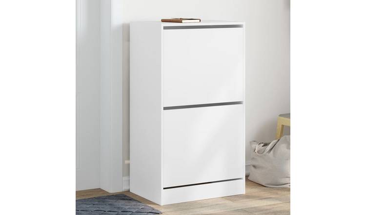 Walplus Engineered Wood Shoe Cabinet - White - 60 x 42 x 108 cm