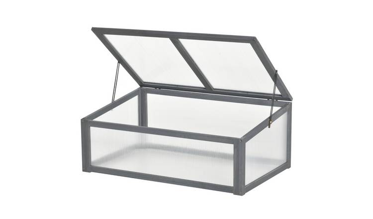 Outsunny Fir Wood and Polycarbonate Cold Frame – Grey
