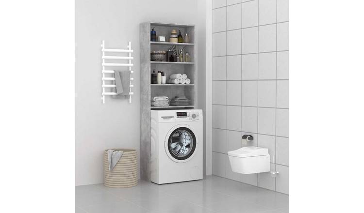 Walplus Washing Machine Cabinet - Concrete Grey - 64 x 24 x 190 cm
