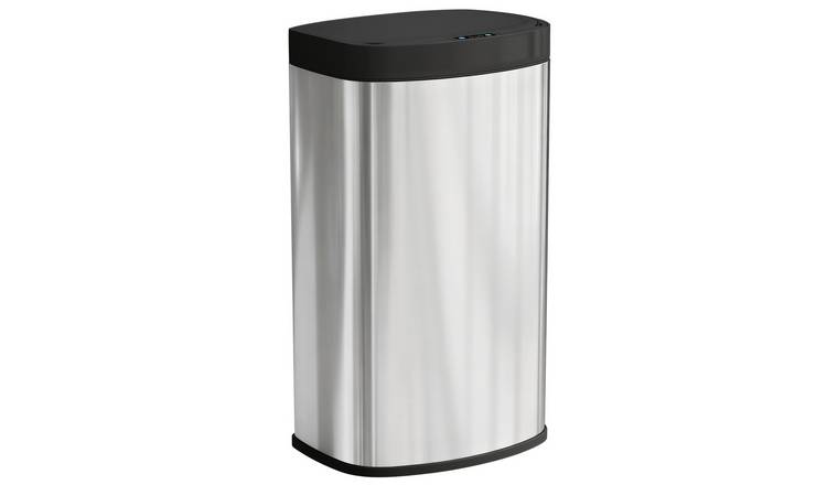 HOMCOM 55L Stainless Steel Sensor Bin - Silver