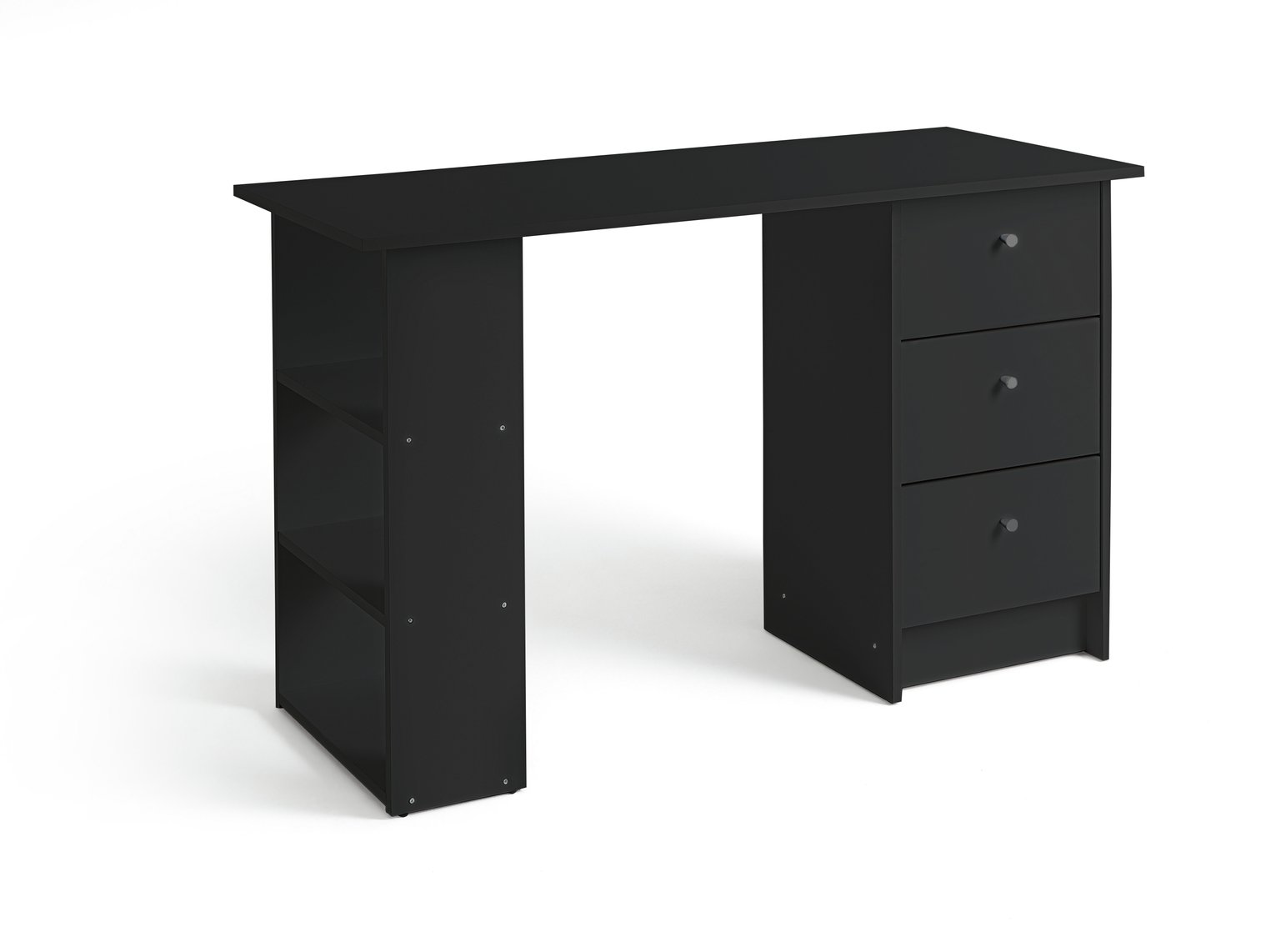 Argos Home Malibu 3 Drawer Office Desk - Black