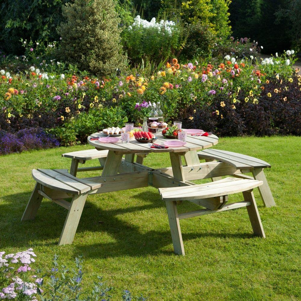 Rowlinson Wooden Round Picnic Table