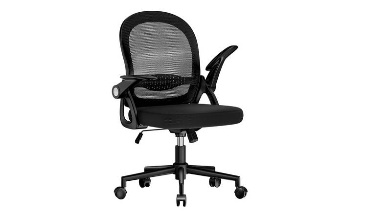 Rattantree Ergonomic Mesh Office Chair with Flip Up Armrests - Black