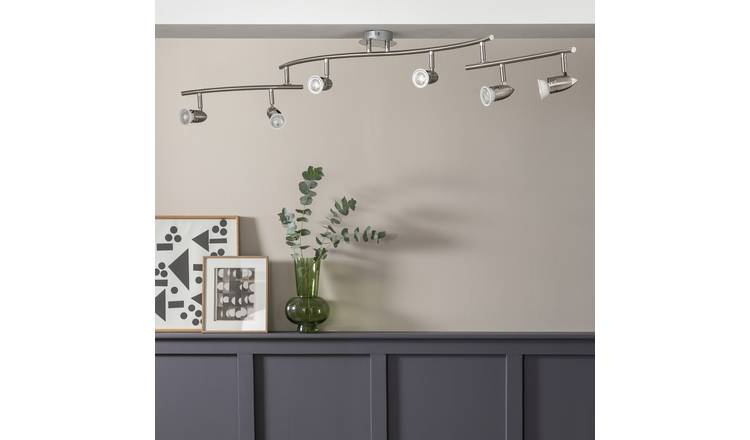 Argos Home Norton 6 Light Folding Ceiling Bar - Chrome