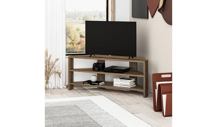 Decortie Thales Corner TV Unit Particleboard Dark Oak Effect - Dark Oak