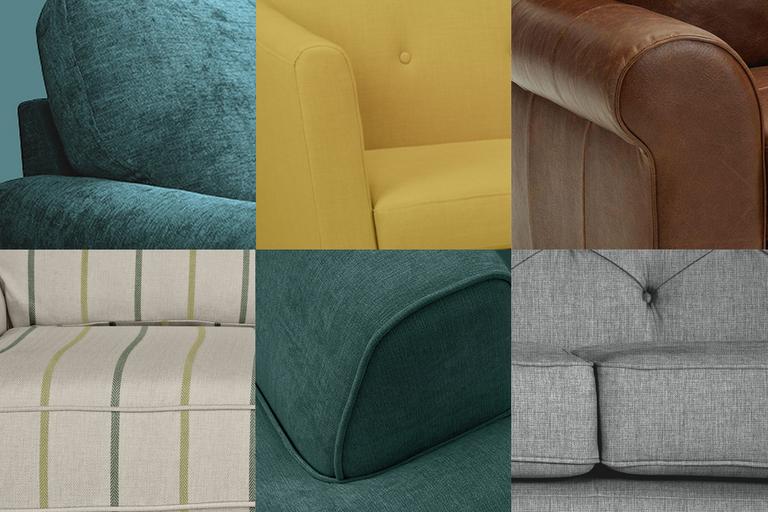 6 different sofa fabrics.