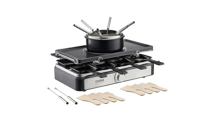 Cooks Professional Electric 2-in-1 Raclette Grill and Fondue - 8 Person