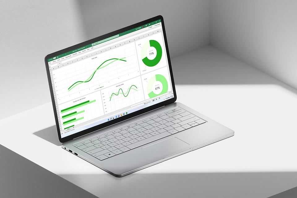 Microsoft 365 Excel screen on modern laptop device.