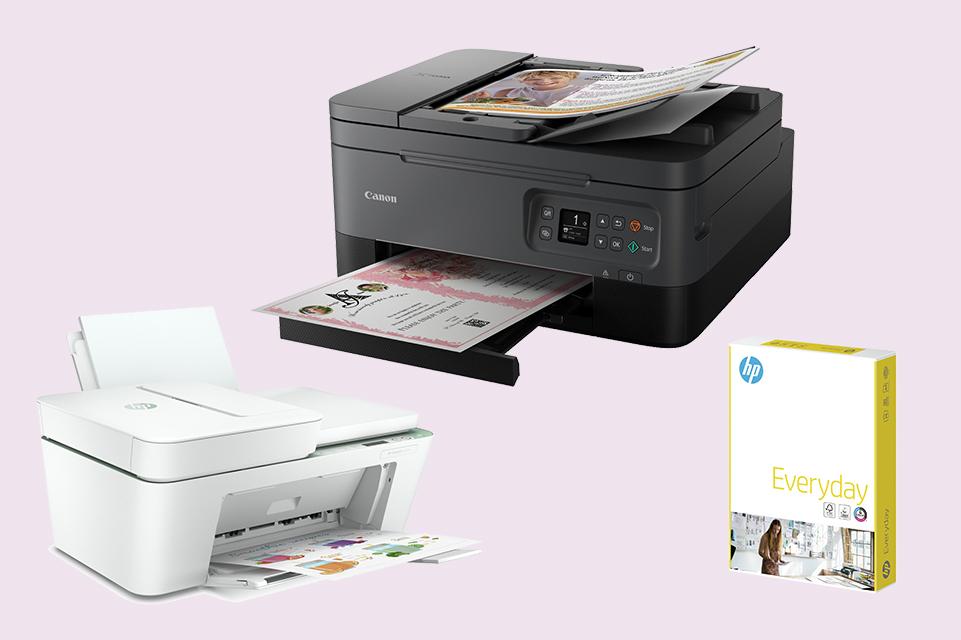 Two printers and a pack of a4 printer paper.