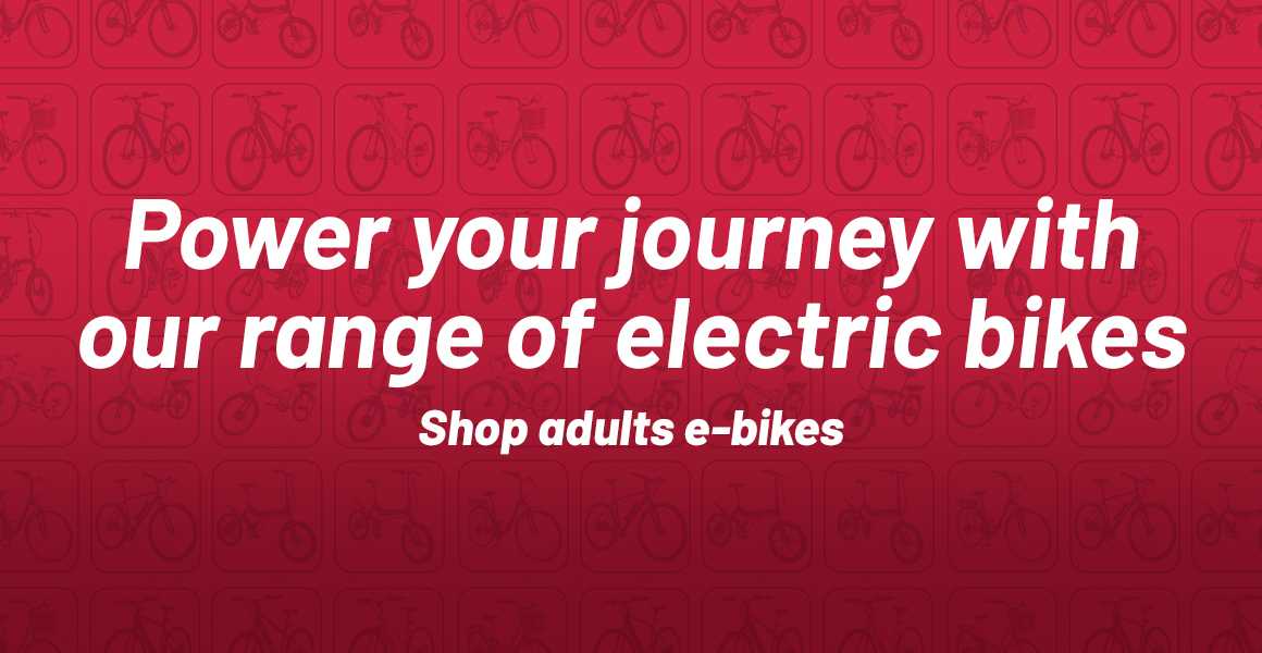 Power your journey with our range of electric bikes. Shop adults e-bikes.