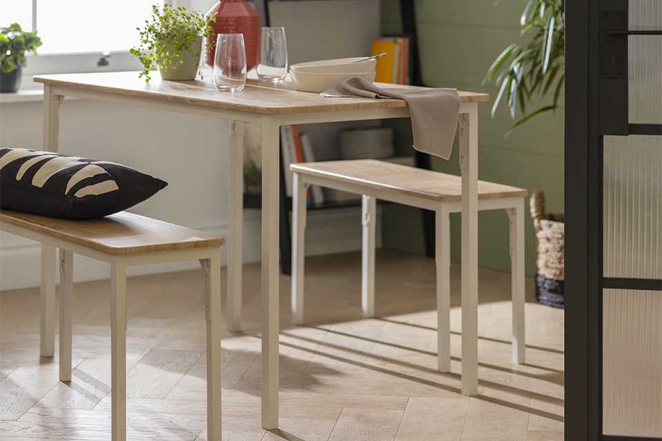 Dining table with bench argos deals