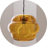 Glass, plastic & resin lampshades.
