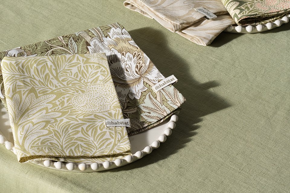 Green william and morris napkins.