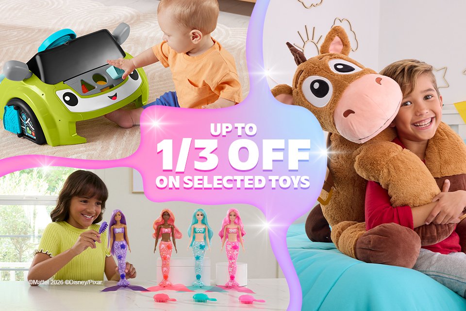 Save up to 1/3 on brands you love. Discover savings from Barbie to Hot Wheels.