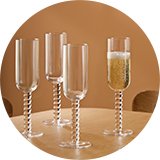 Champagne glasses.