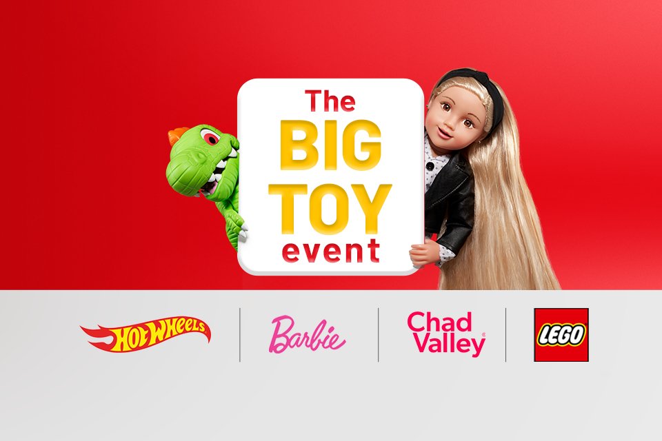 Save up to 50% on selected toys. Get big savings on big toy brands.