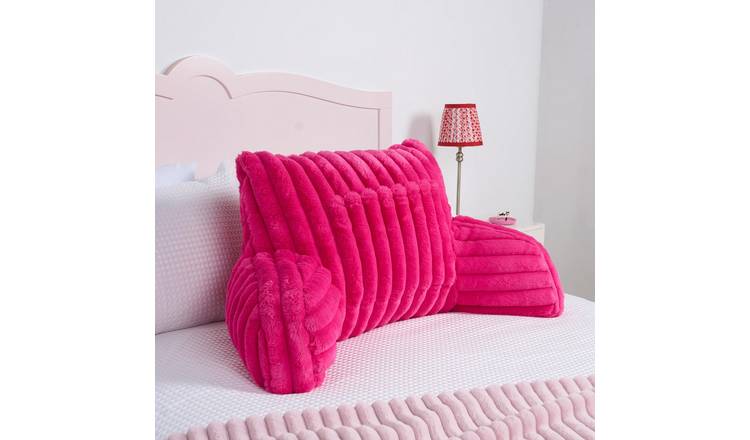OHS Heatable Ribbed Faux Fur Cuddle Cushion - Pink