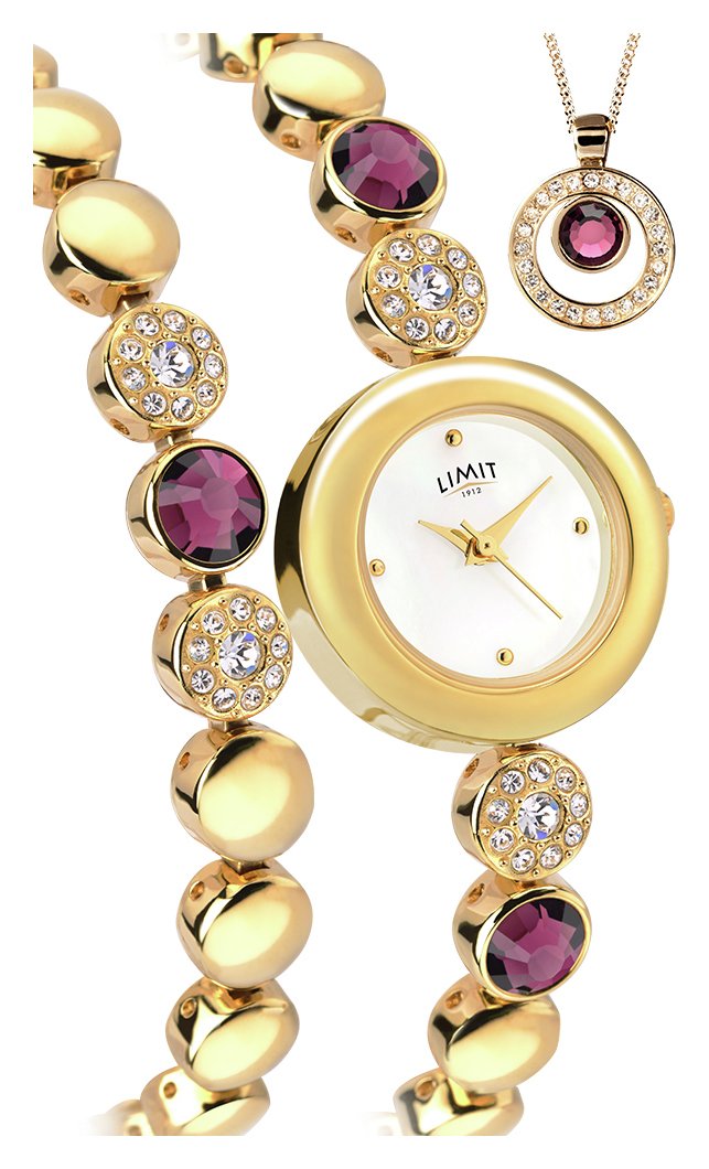 Limit Ladies' Gold Plated Bracelet, Necklace and Watch Set Review