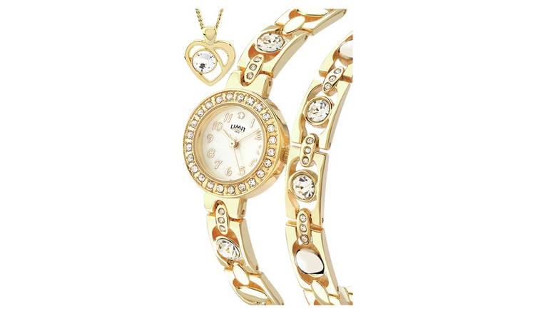 Buy Limit Ladies Gold Plated Bracelet Pendant and Watch Set