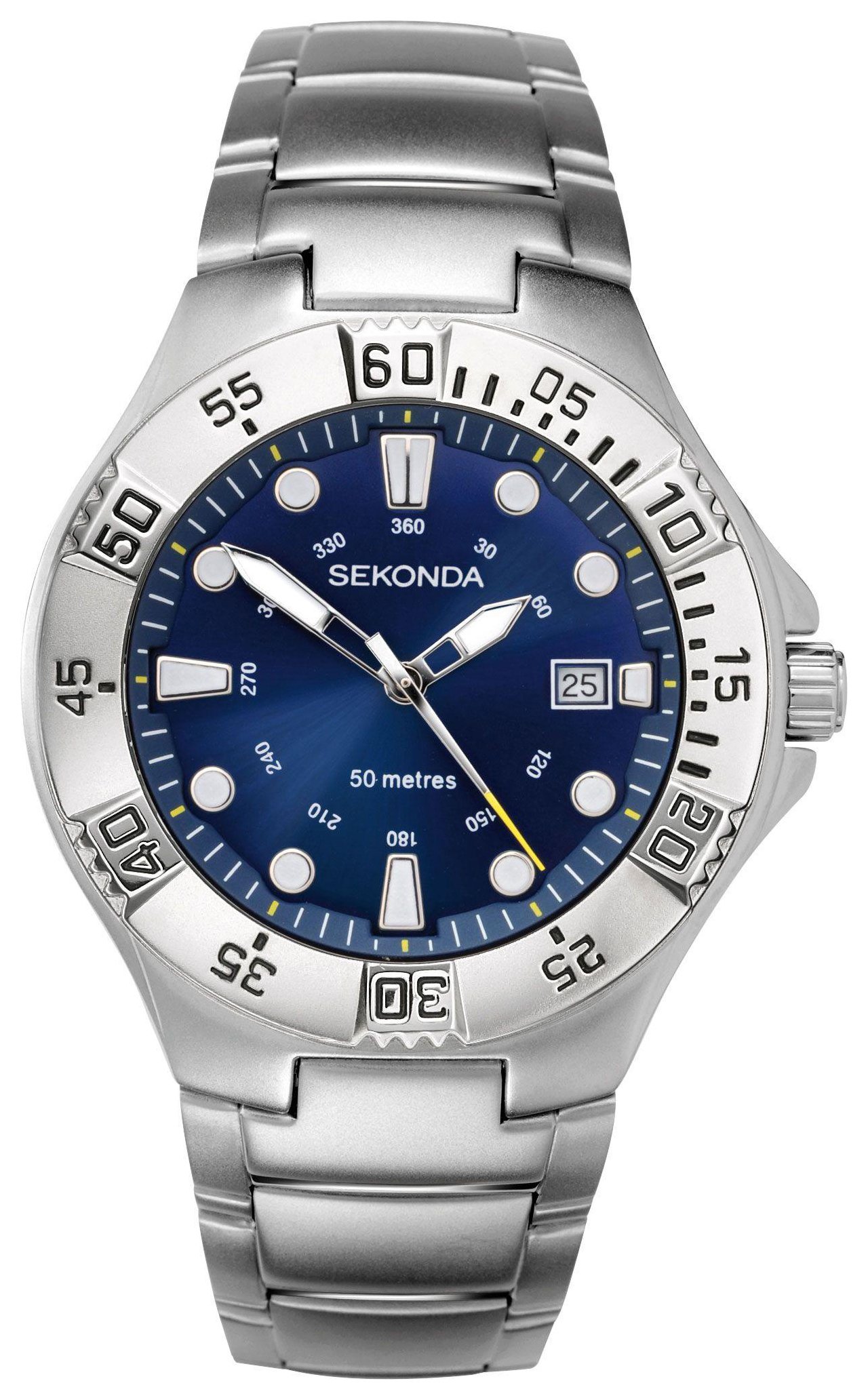 Sekonda Men's Chrome Stainless Steel Bracelet Watch