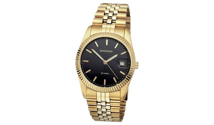 Mens gold shop watch bracelet