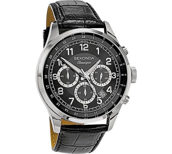 Buy Sekonda Classique Men's Black Dial Chronograph Watch at Argos.co.uk ...