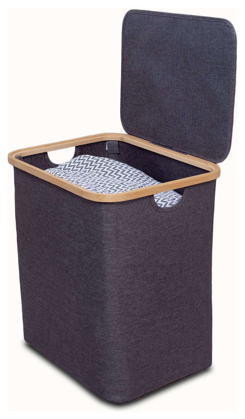 Addis Single Bamboo Laundry Container - Grey