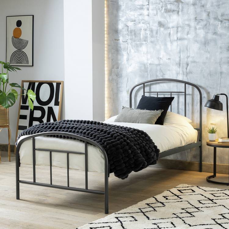 Argos Home Pippa Single Metal Bed Frame - Dark Grey 0