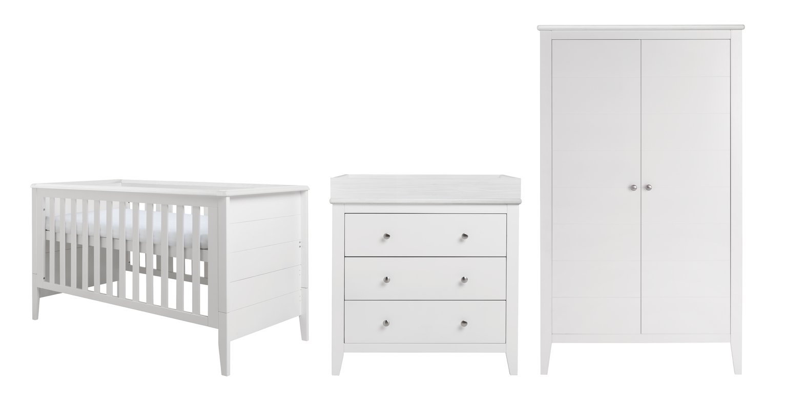 Cuggl Canterbury 3 Piece Nursery Furniture Set - Light Grey