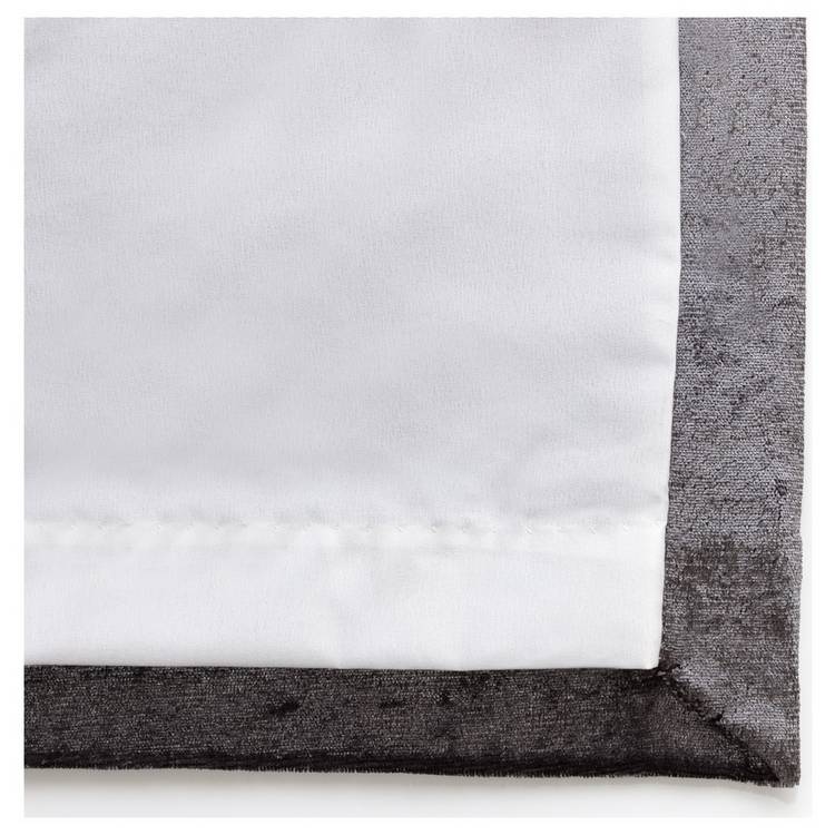 Argos Home Crushed Velvet Lined Eyelet Curtains - Charcoal 0