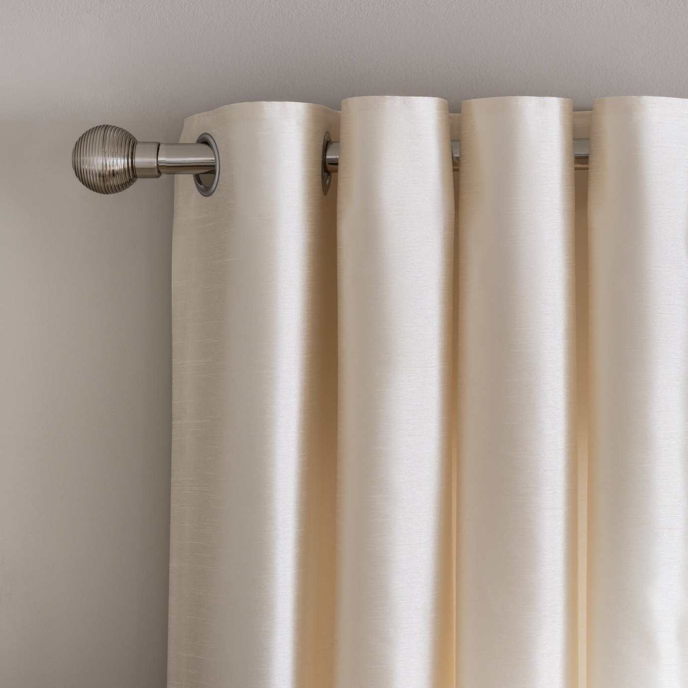 Habitat Faux Silk Fully Lined Eyelet Curtains - Champagne