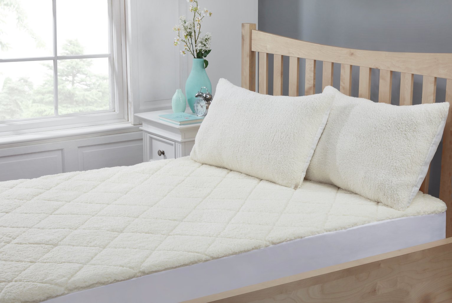 BHS Home Teddy Bear Fleece Deep Mattress Protector - Double