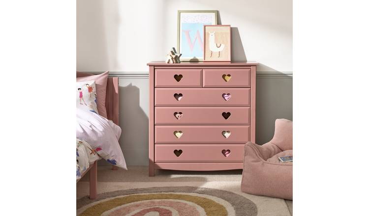 Pink chest store of drawers argos