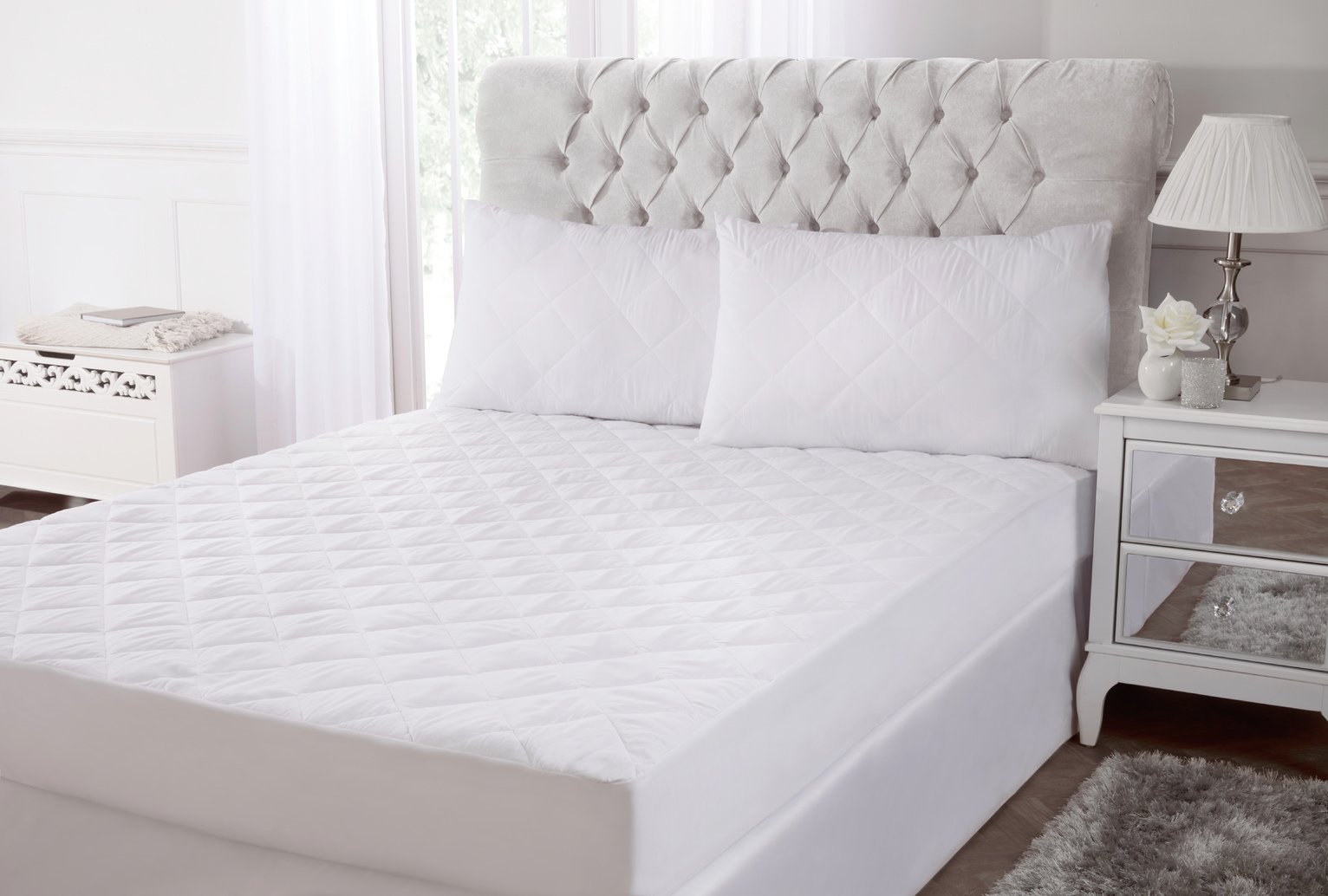 BHS Home Luxury Cotton Extra Deep Mattress Protector- Double