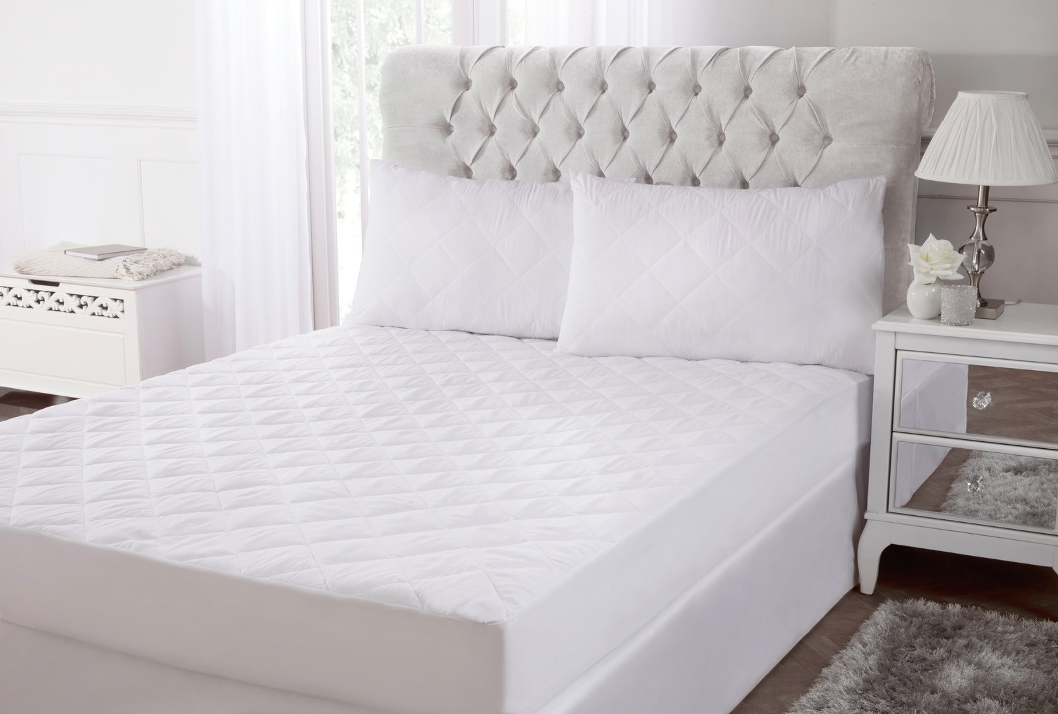 BHS Home Cotton Extra Deep Mattress Protector- Superking