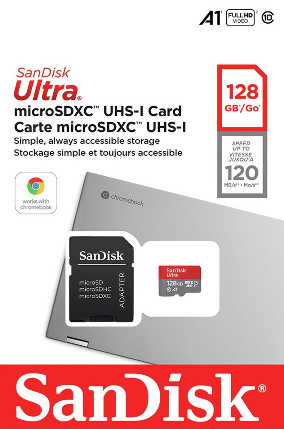SanDisk Ultra 120MBs MicroSD UHS-I Memory Card - 128GB