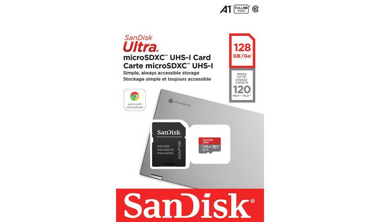 SanDisk Ultra 128GB microSDXC UHS-I Card with Adapter